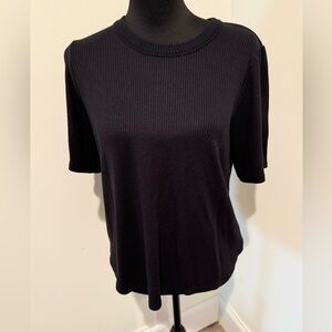 Faherty Miramar Linen Mini Rib Tee - Washed Black XL MRSP $128